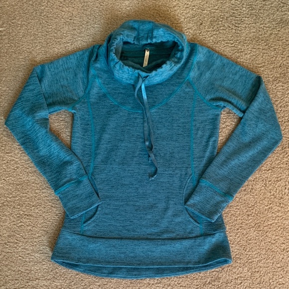 Kuhl Tops - Kuhl Women's Heathered Teal Lea Cowl Neck Sweatshirt XS Lagenlook Cabincore